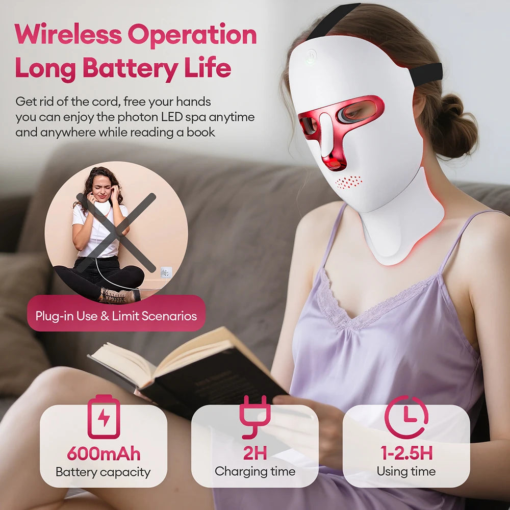 GlowPro 7-Color LED Face & Neck Mask — Anti-Aging Light Therapy At Home